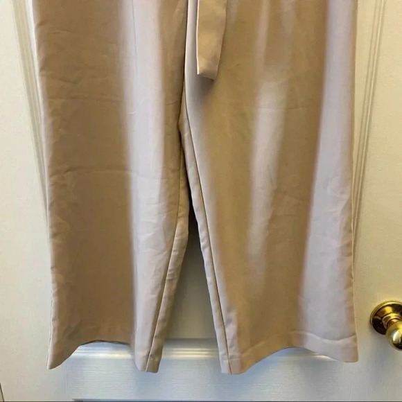 Dynamite High Rise Wide Leg Cropped Trouser Pants Tan Beige  XS NWT - Picture 6 of 15